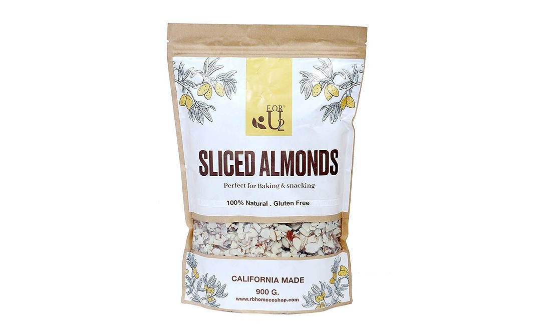 ForU2 Sliced Almonds California Made   Pack  900 grams